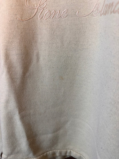 80s SPELLOUT COTTON JUMPER in Beige