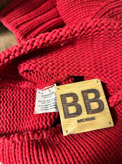 AW01 HEAVYWEIGHT RED CHERRY WOOL SWEATER