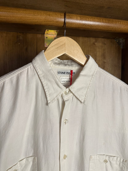 AW80s THERMOSENSITIVE VERTICAL PRINT SHIRT in White & Ivory