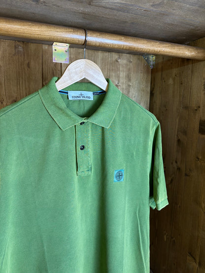 SS19 POLO SQUARE BADGE in Green Acid wash