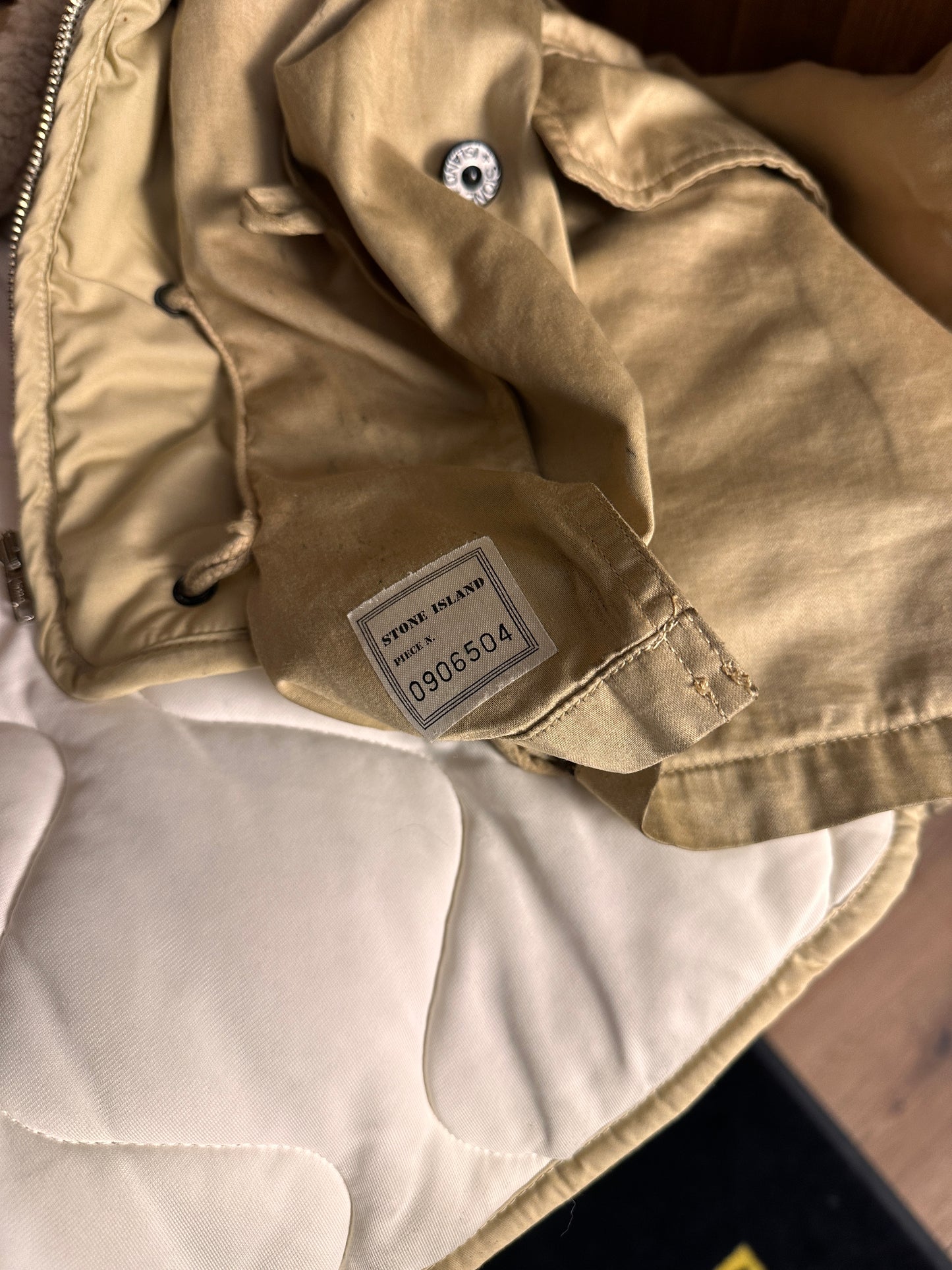 AW88 RASO GOMMATO DOUBLE BREASTED SHEEPSKIN LINER JACKET in Beige