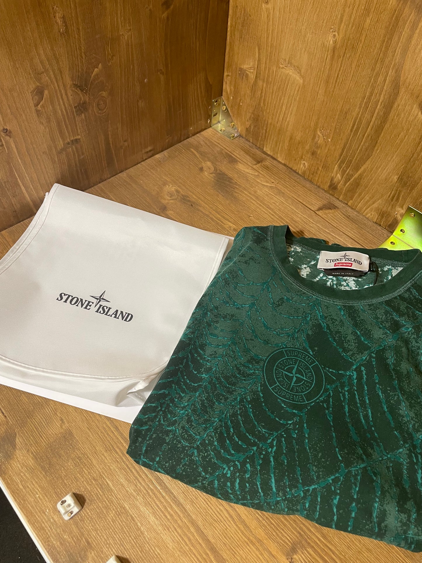 YES X Supreme green web tee