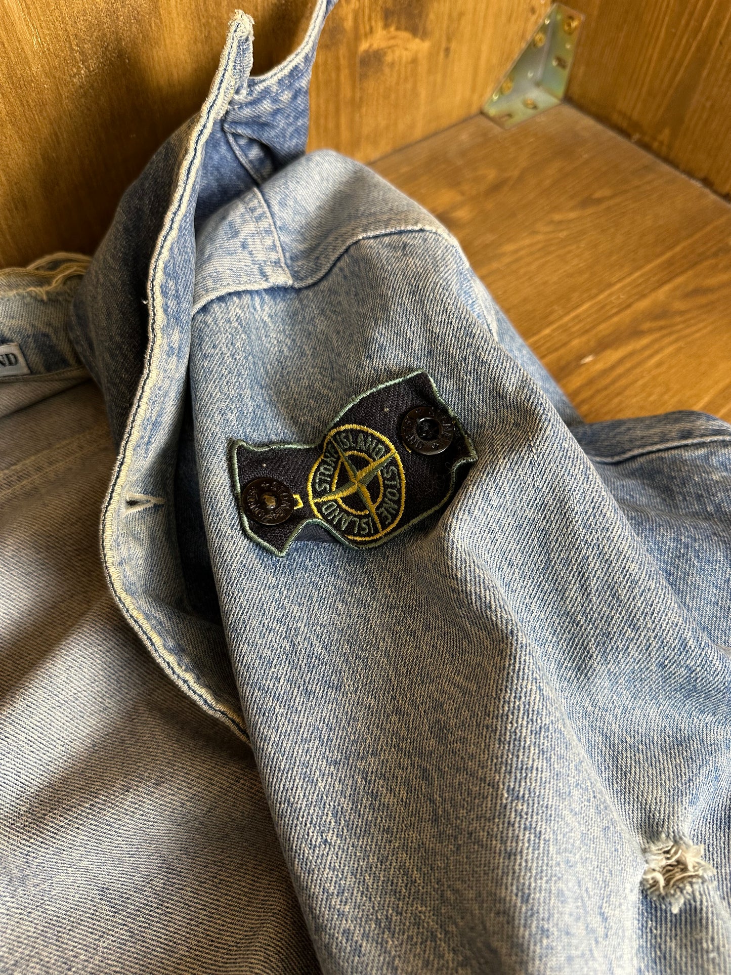 SS88 DENIM CARPENTER VULCANISED RUBBER ELBOW PATCH in Grey