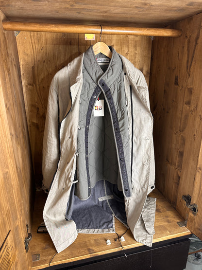 AW04 RASO GOMMATO TRENCH in Pebble Grey