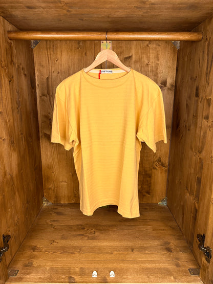 SS80s STRIPED TEE FRONT SPELLOUT in Yellow Sunflower