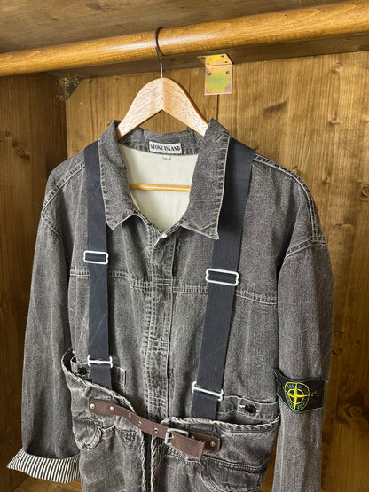 SS1986 DENIM CARPENTER WITH BACKPACK in Grey
