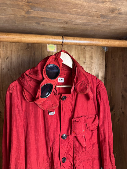 SS10s C.P. COMPANY NYLON METAL GOGGLE JACKET in Flame Red