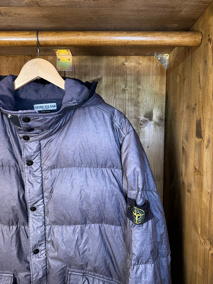 AW04 GREY METALLIC TEXTURE DOWN JACKET