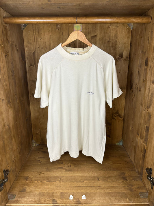SS80s HIDDEN GRID MARINA TEE in Bone White
