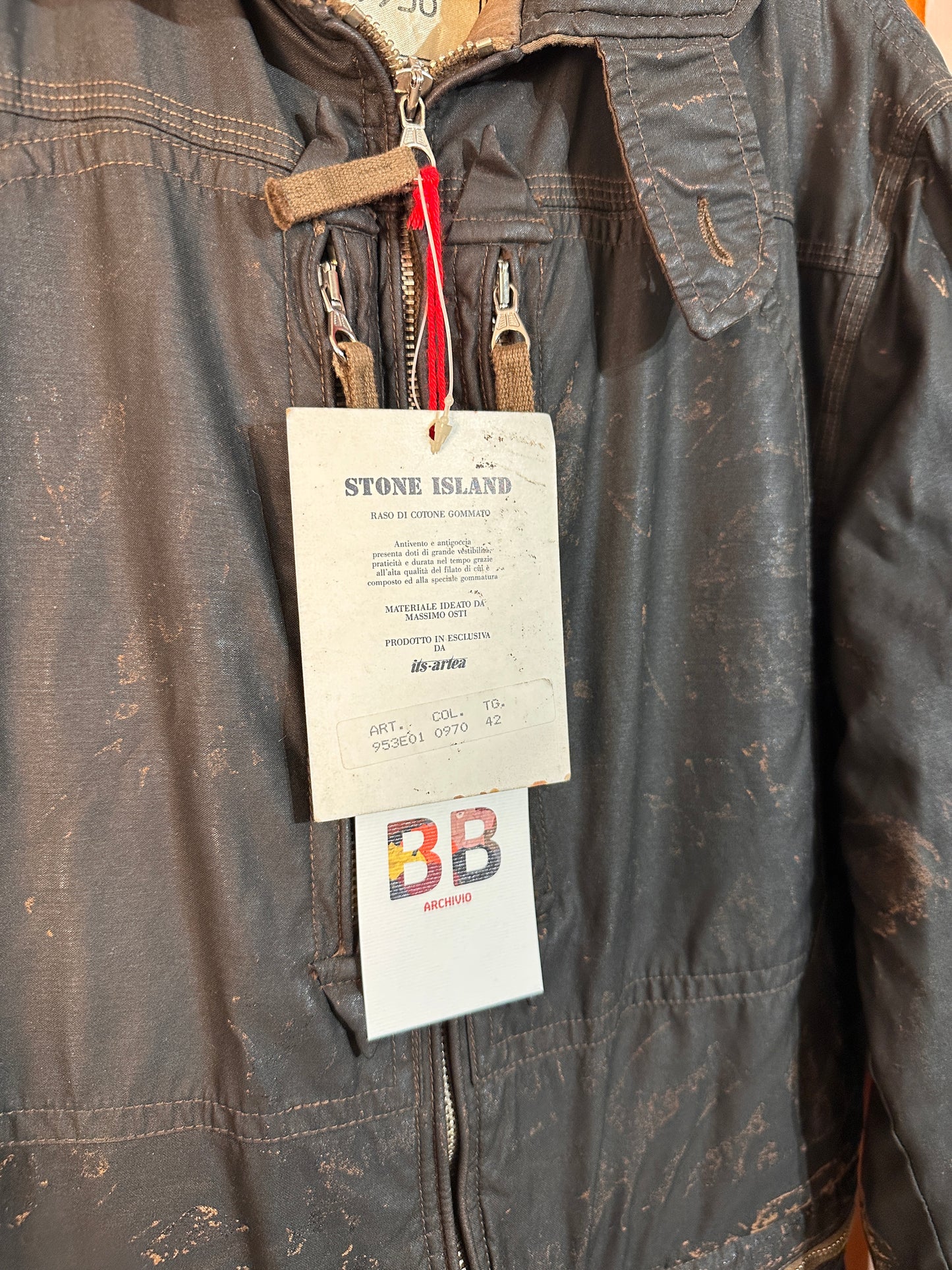 AW89/90 RASO GOMMATO COLOURED COVER BOILER SUITS in Dark Brown