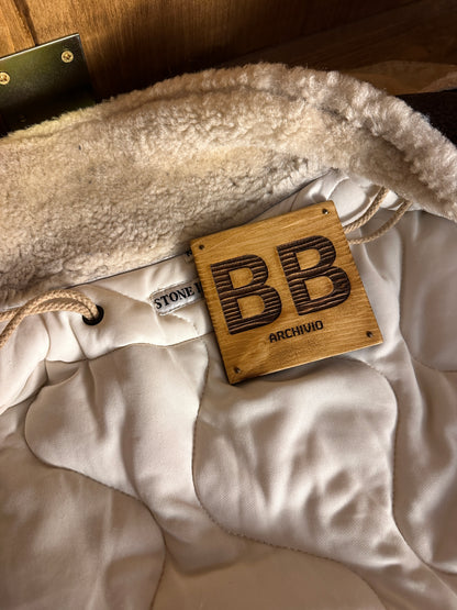 AW88 RASO GOMMATO DOUBLE BREASTED SHEEPSKIN LINER JACKET in Beige