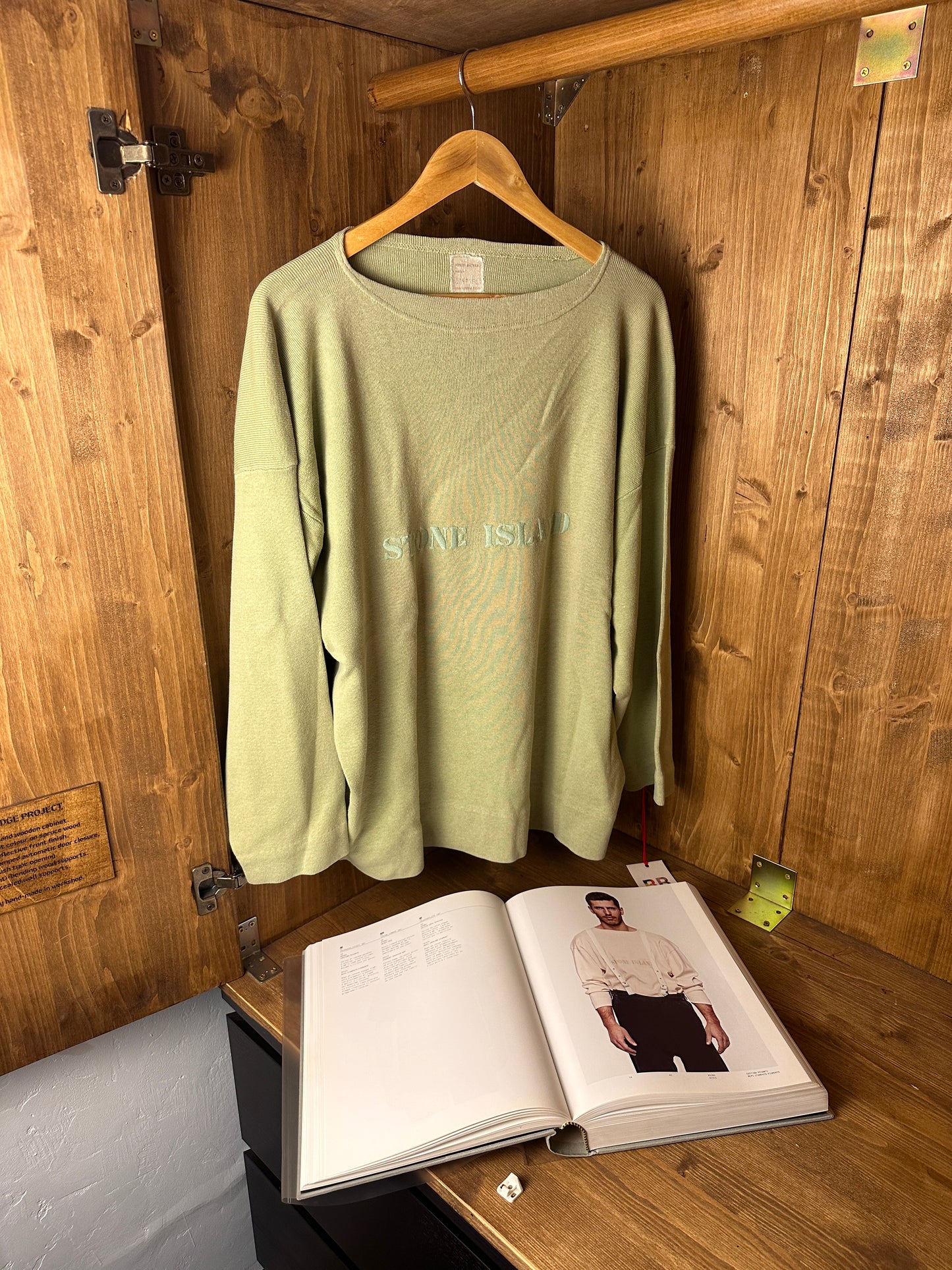 SS86 HEAVY RIB JUMPER in Pistacchio Green From Archivio Book