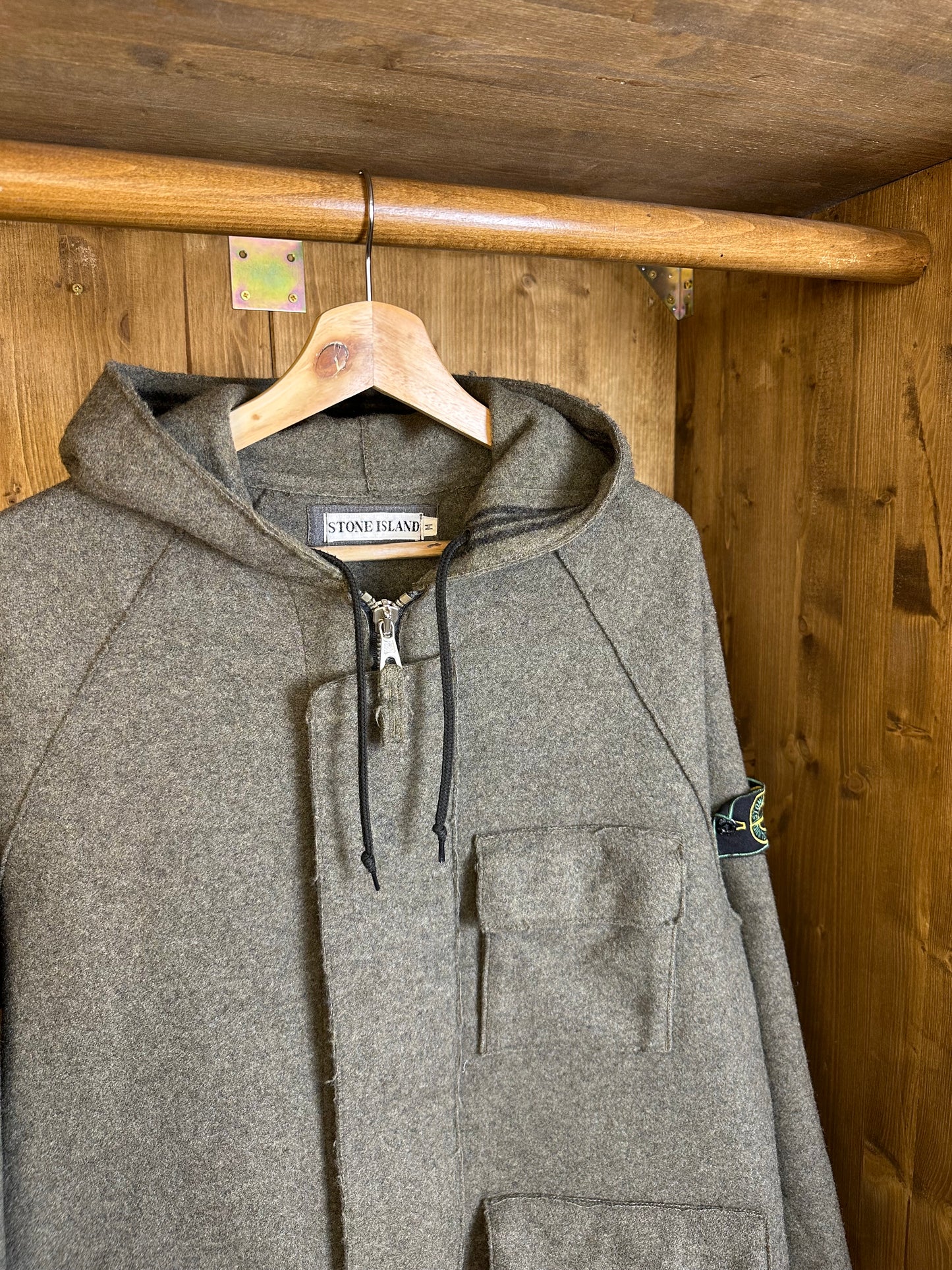 AW92 RAW CUT WOOL JACKET in Antracite Grey