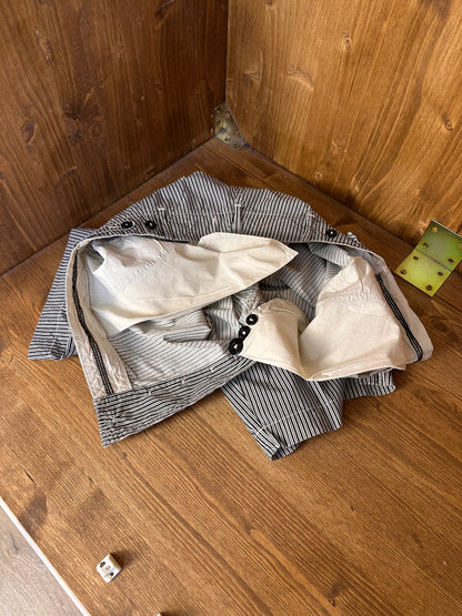 SS06 STRIPED SHORTS IN LIGHT COTTON in Black&White