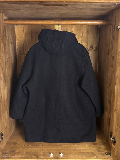 AW95 Mantel aus reiner Wolle in Schwarz und Blau