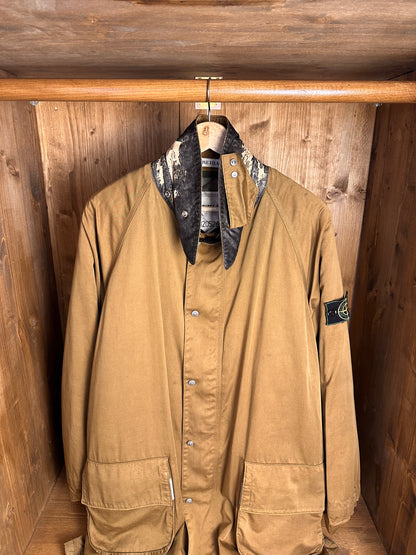 AW89 RASO GOMMATO TRENCHCOAT in Camel Brown