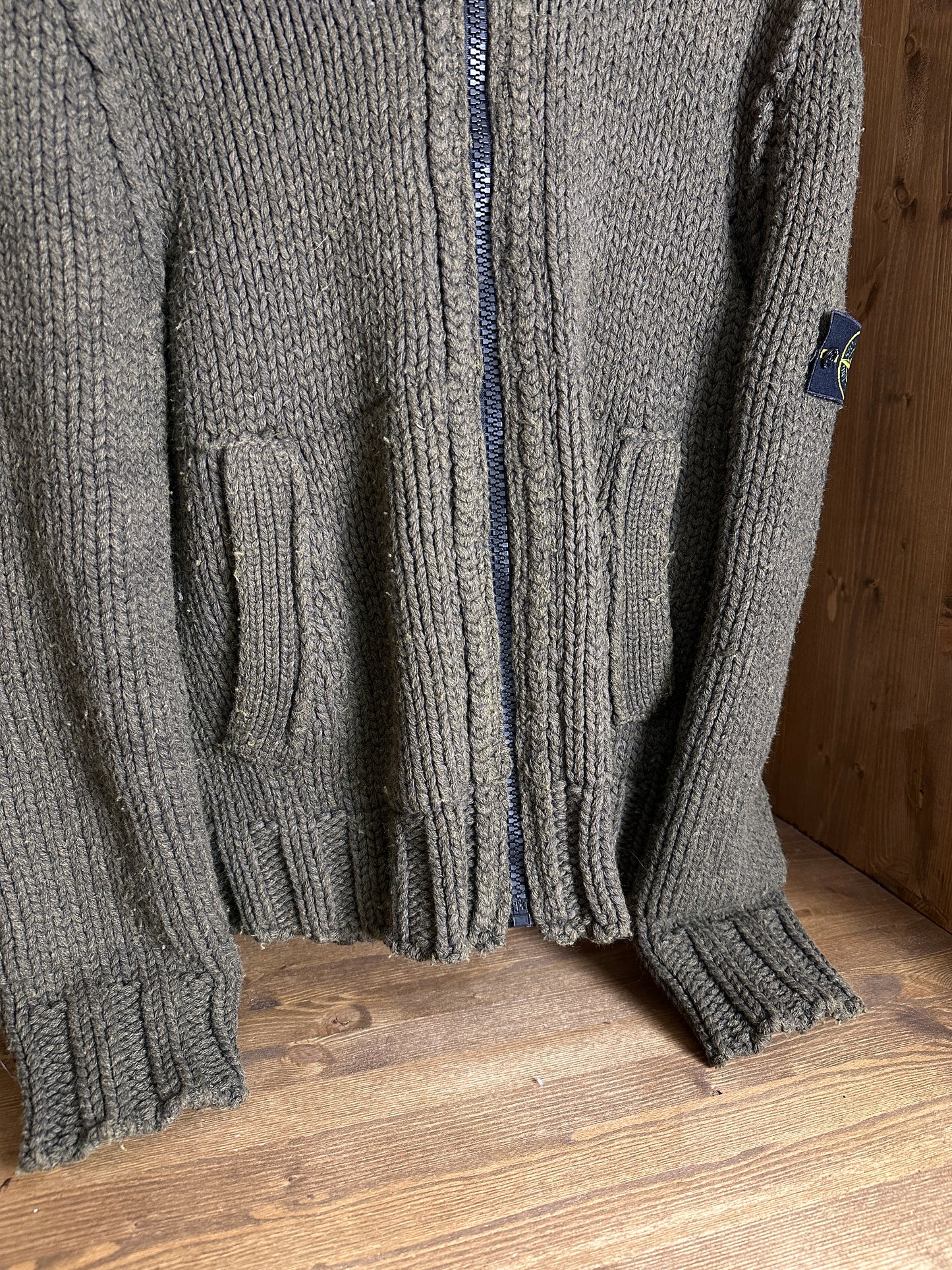 AW08 WOOL HOODED WIND RESISTANT JACKET in Chestnut Brown