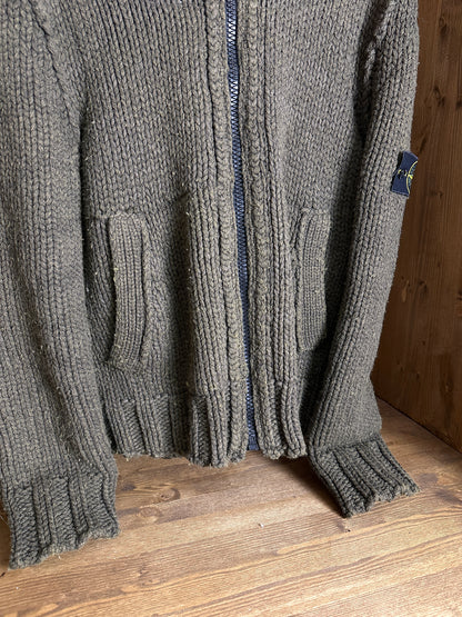 AW08 WOOL HOODED WIND RESISTANT JACKET in Chestnut Brown