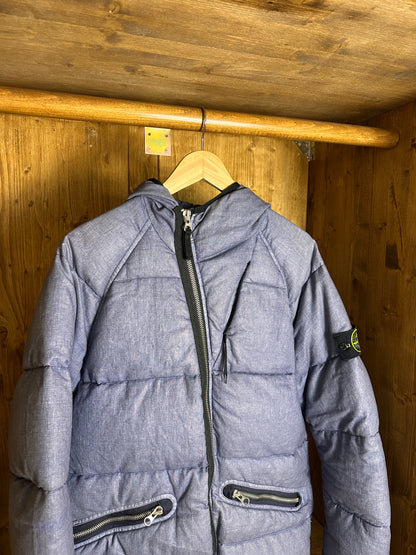 AW18 LINO RESINATO DOWN-TC in Mixed Blue