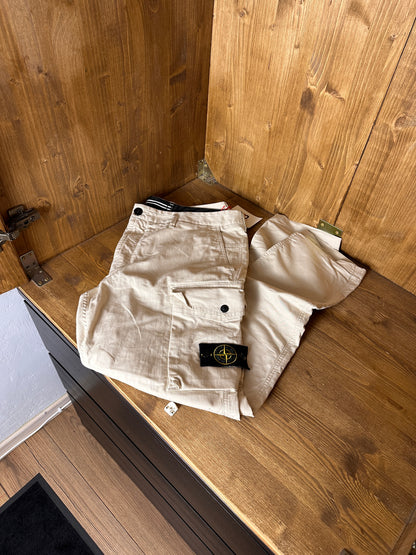 SS20 RIPSTOP CARGO PANTS in Oyster White