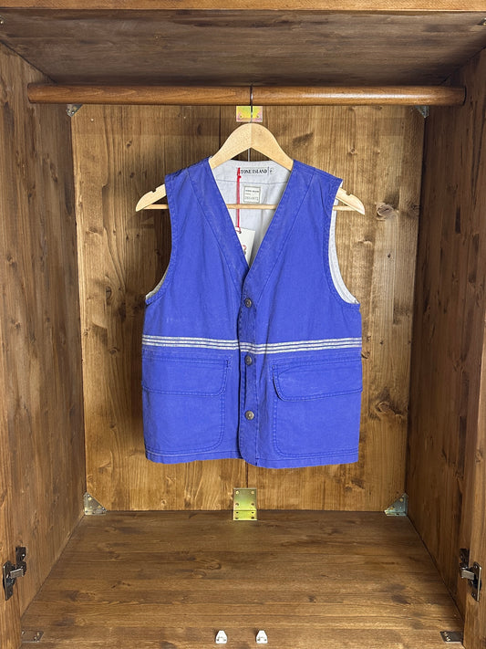 SS94 TELA STELLA WESTE MIT REFLEKTIERENDER SCHRIFTZEICHEN IN HIMMELBLAUE