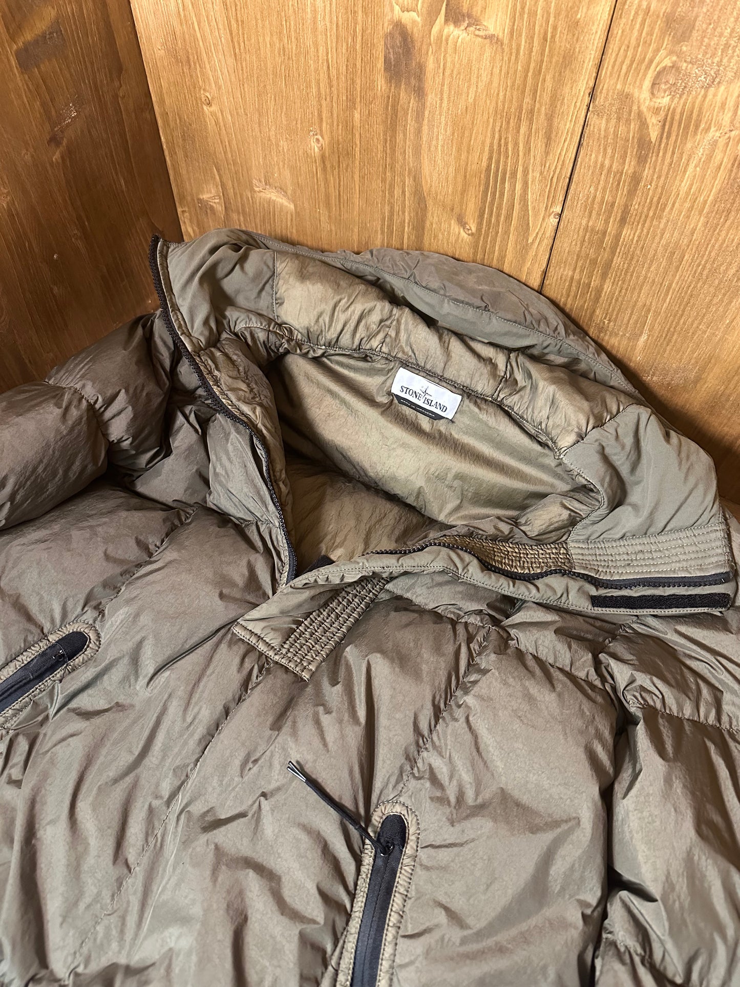 GARMENT DYED DOWN_26 GR X SQM_N  SACK JACKET in forest green