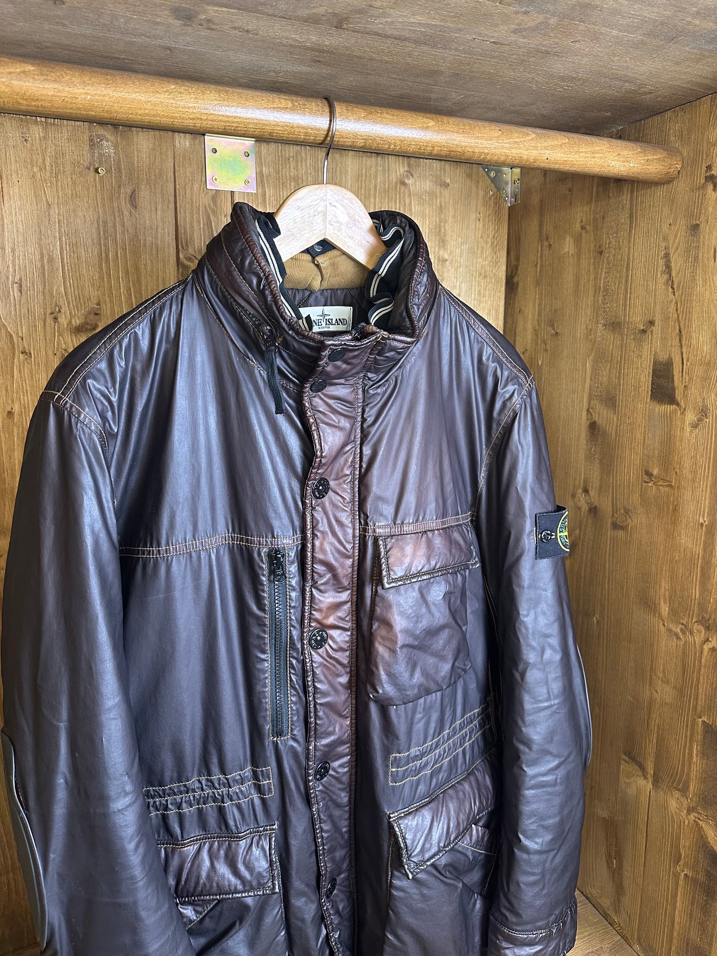 AW12 30th YEAR ANNIVERSARY MUSSOLA GOMMATA FIELD JACKET in Brown/Yellow Ocre