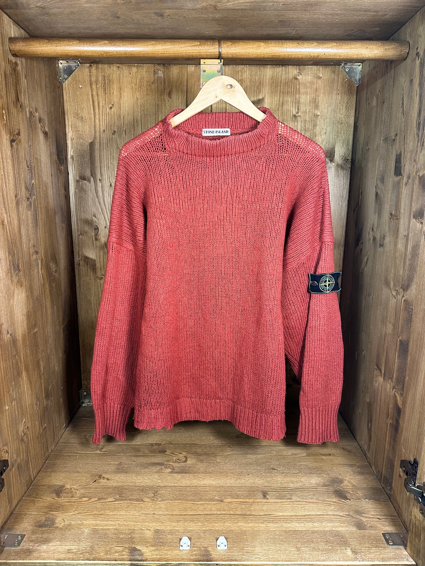 80s BRICK RED WOOL SWEATER