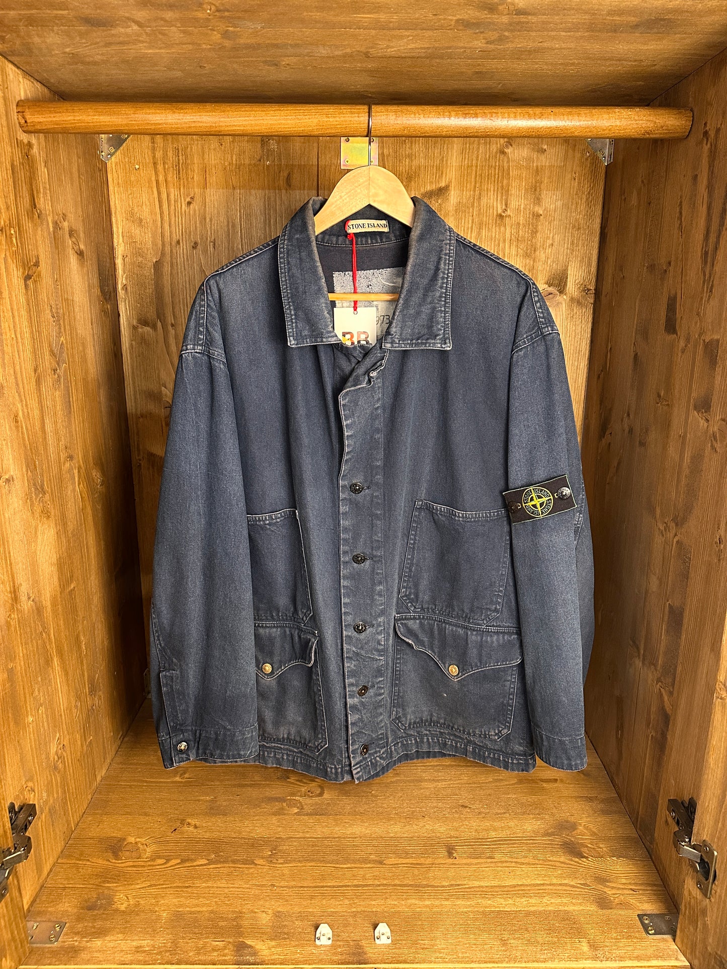 SS88 DENIM CARPENTER WITH BLACK SPELLOUT in Denim Blue