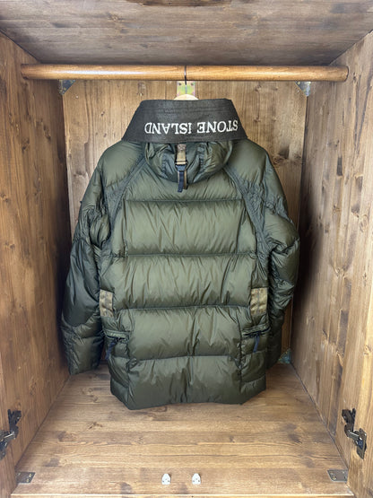 AW08 NYLON OPAQUE GOOSE DOWN PARKA in Brown