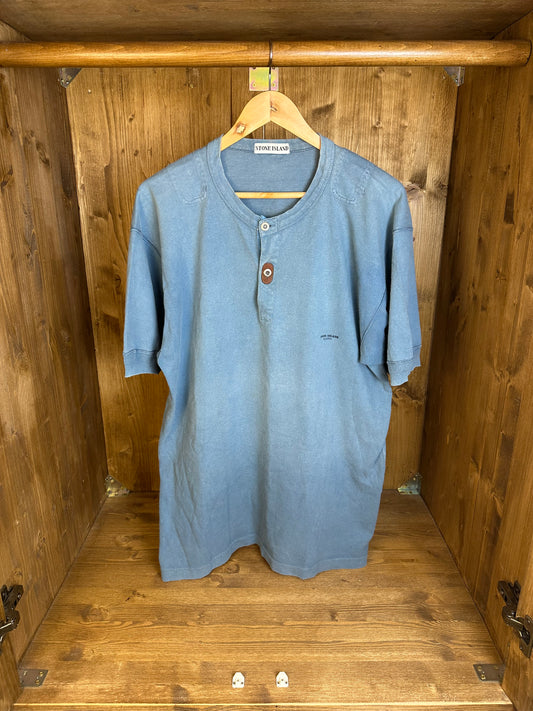 SS89 MARINA TEE RUBBER REINFORCED BUTTONHOLE in Cyan Blue
