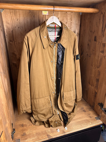 AW89 RASO GOMMATO TRENCHCOAT in Camel Brown