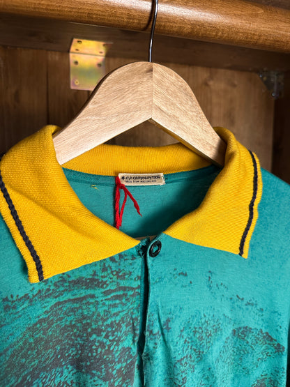 SS80 “Surfer” SCREEN PRINTED POLO in Tiffany Blue Green