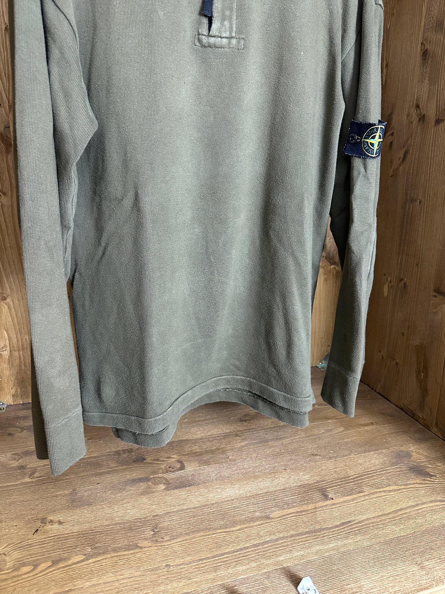 AW05 1/4 ZIP COTTON JUMPER POLO in Signal Brown