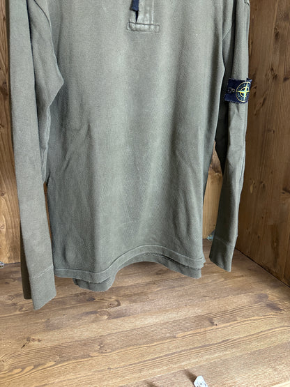 AW05 1/4 ZIP COTTON JUMPER POLO in Signal Brown