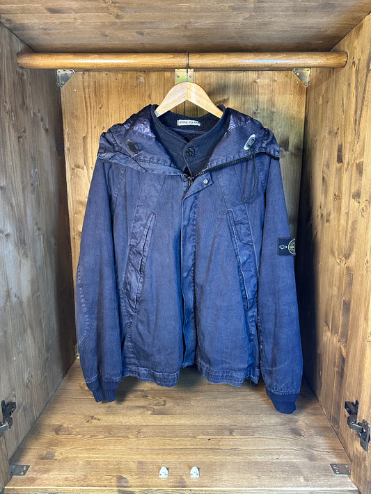 AW04 LINO RESINATO BLU with detachable fleece inner