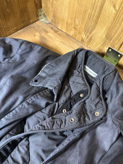 AW04 LINO RESINATO FISHTAIL GREY PARKA