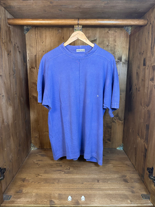 EMBROIDERED SPELL OUT PURPLE TEE