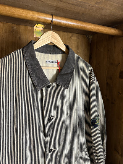 SS86 MARINA REPS PIGMENT TRENCH COAT in White&Black