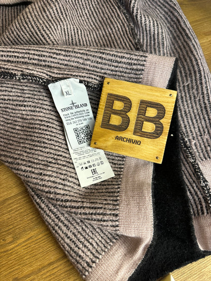 AW16 DOUBLE FACE WOOL SWEATER in Black&Grey