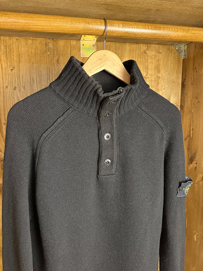 AW06 WOOL 1/4 ZIP JUMPER in Black