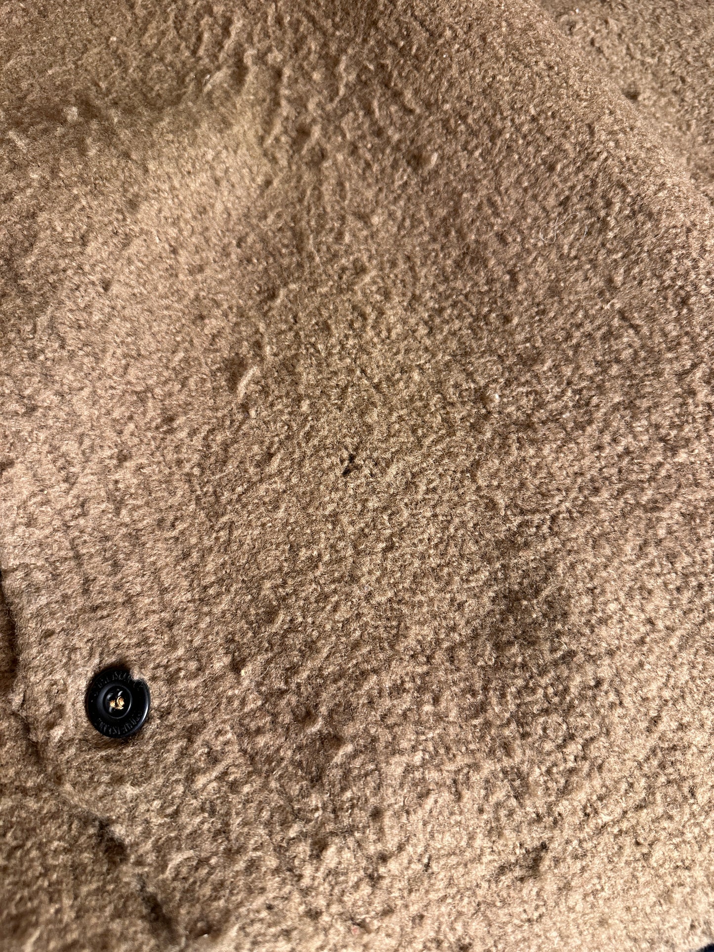 AW98 WOOL BUTTONED CARDIGAN in Camel Brown