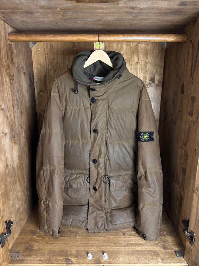 AW00 WAXED COTTON PARKA in Terra Brown