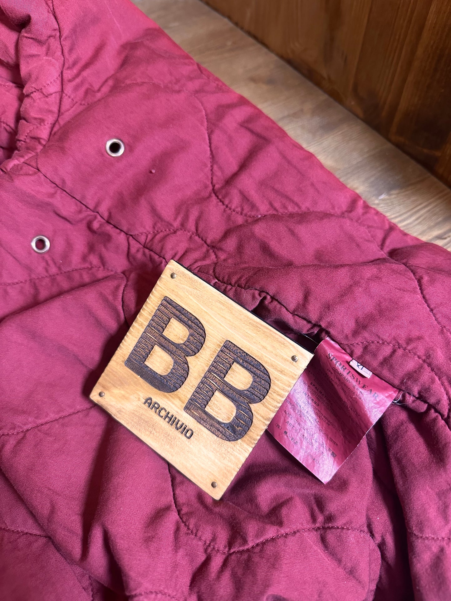 AW03 RED NYLON JACKET with quilted inner