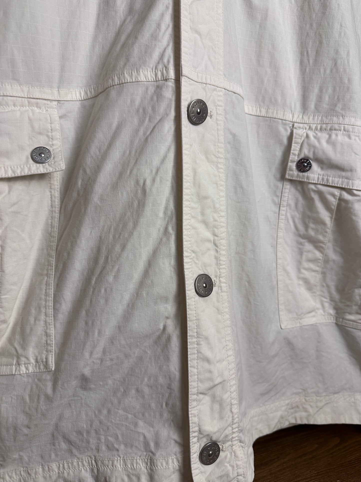 SS22 MACRO RIPSTOP OVERSHIRT in Pure White