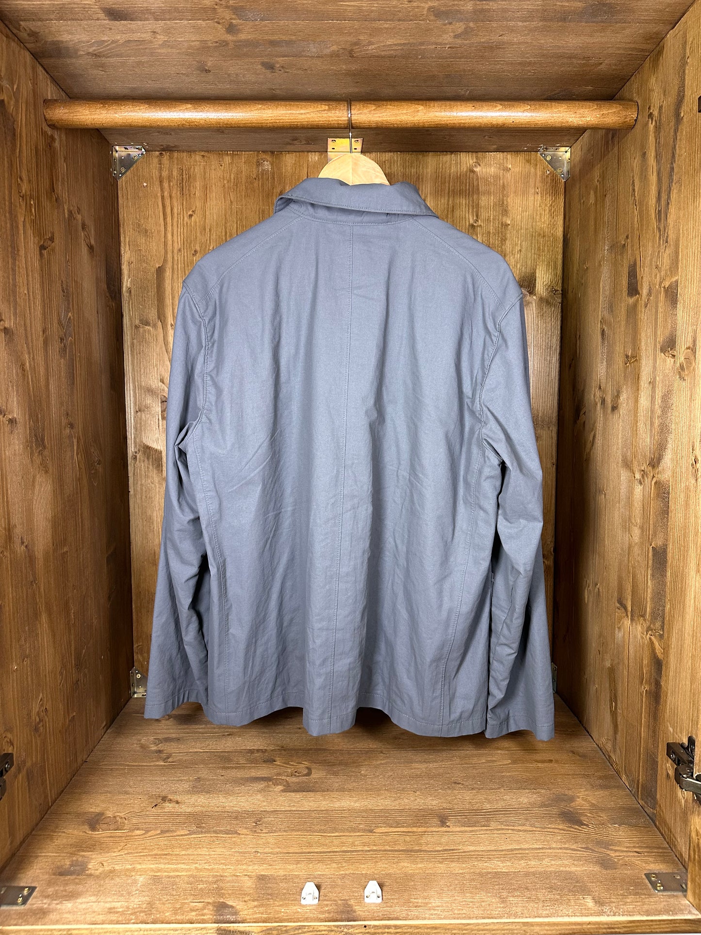 STONE GREY POLYURETHANE OVERSHIRT