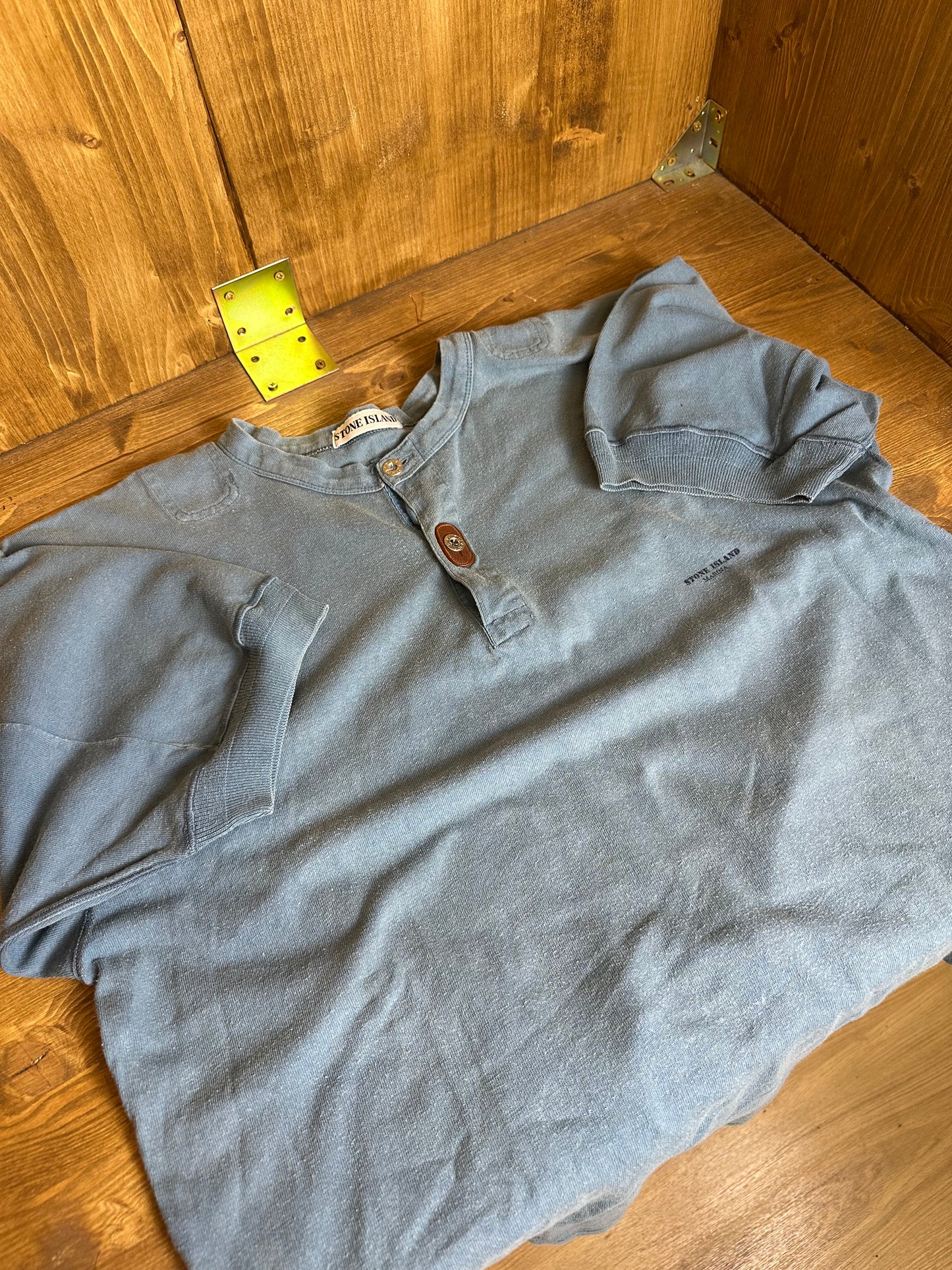 SS89 MARINA TEE RUBBER REINFORCED BUTTONHOLE in Cyan Blue