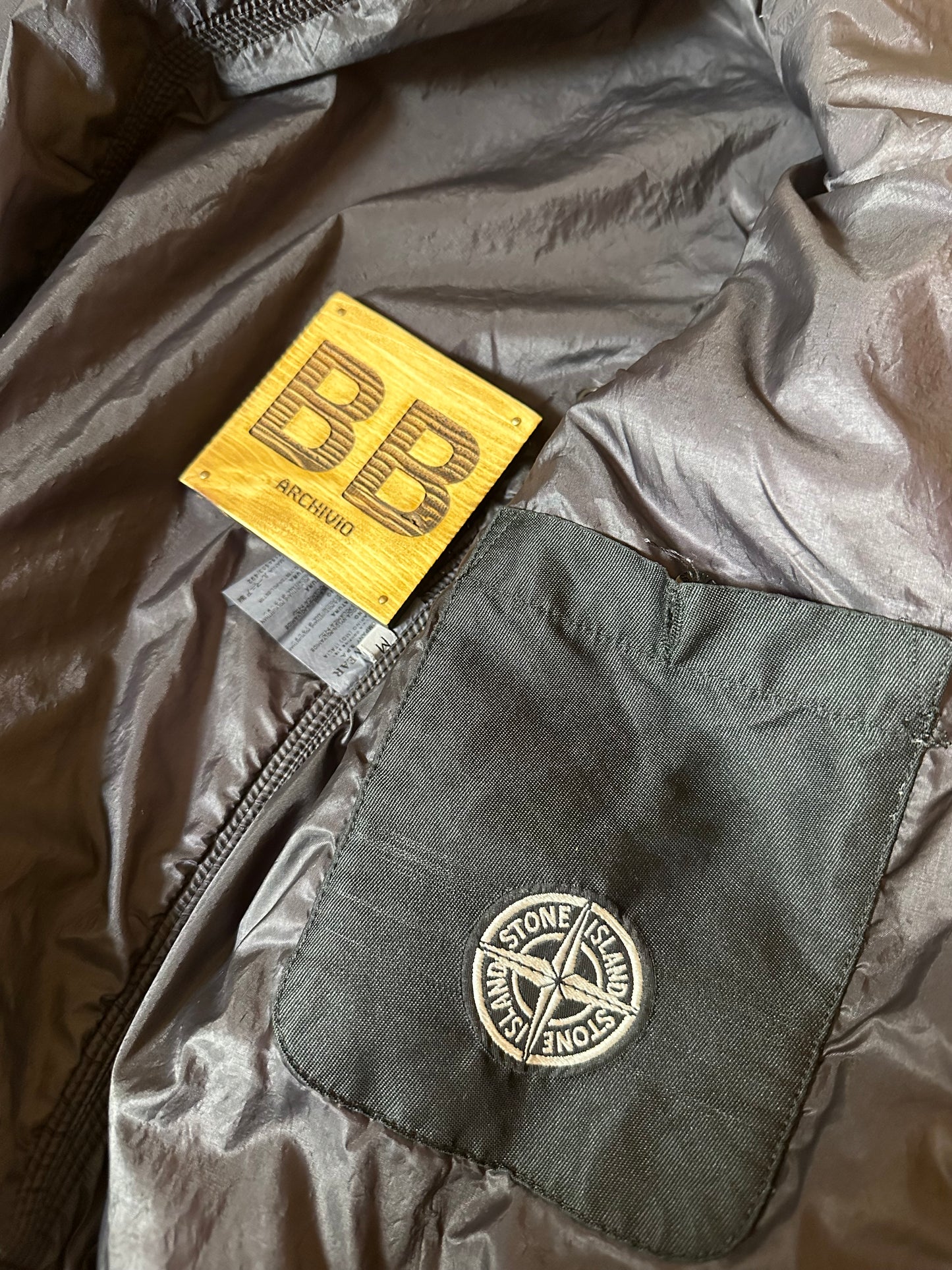 AW07 NYLON GREY BOMBER WITH HIDDEN HOOD