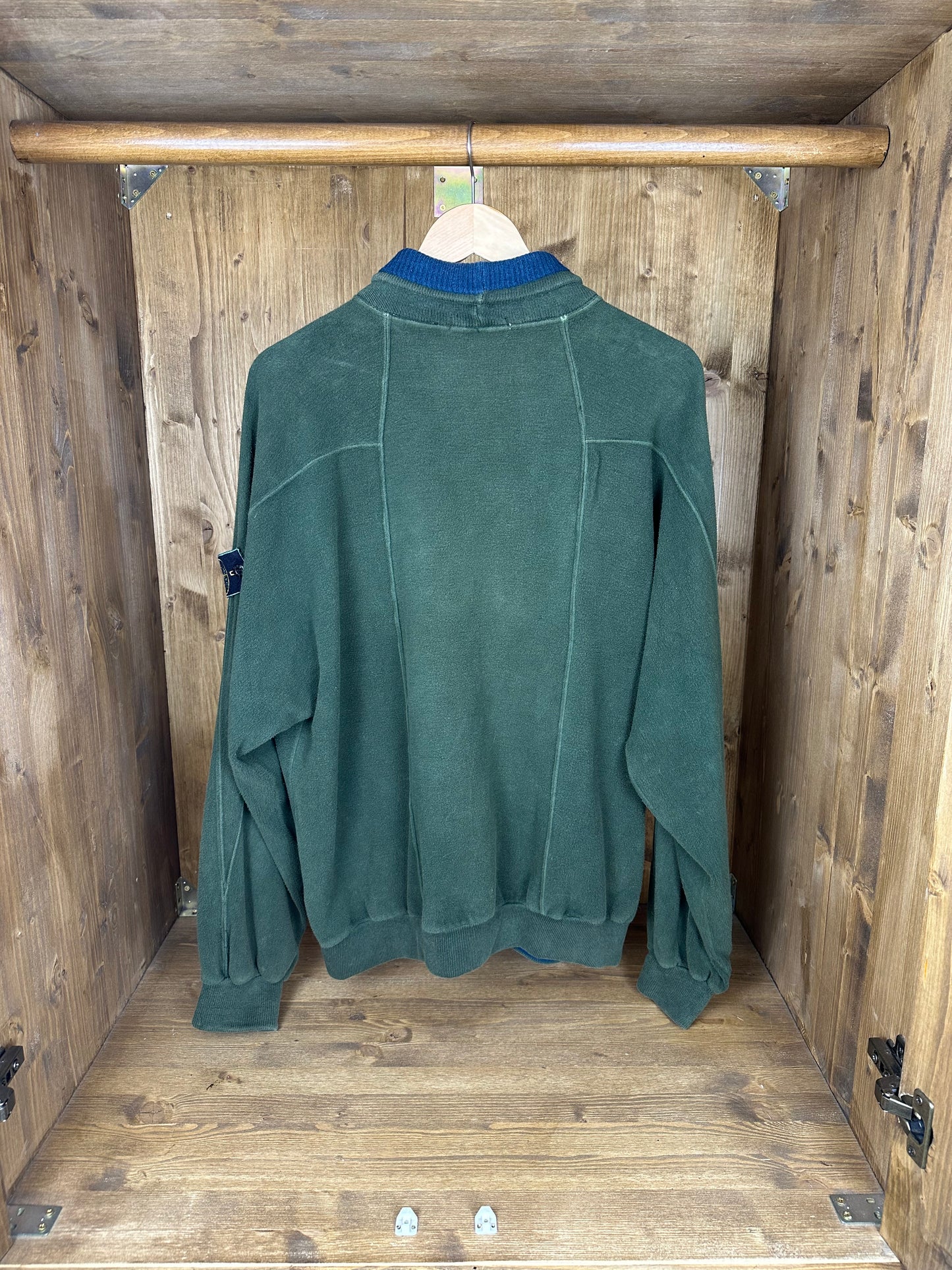 AW88 FLEECE TURTLENECK in Green&Blue