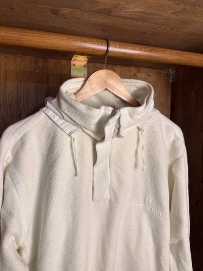 AW90/91 COTTON FLEECE RIPSTOP SMOCK in Pure White